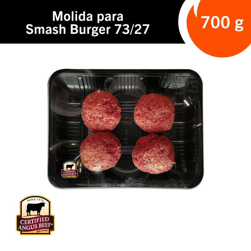 Carne Molida para Smash Burger Fresca 73/27 Certified Angus Beef brand