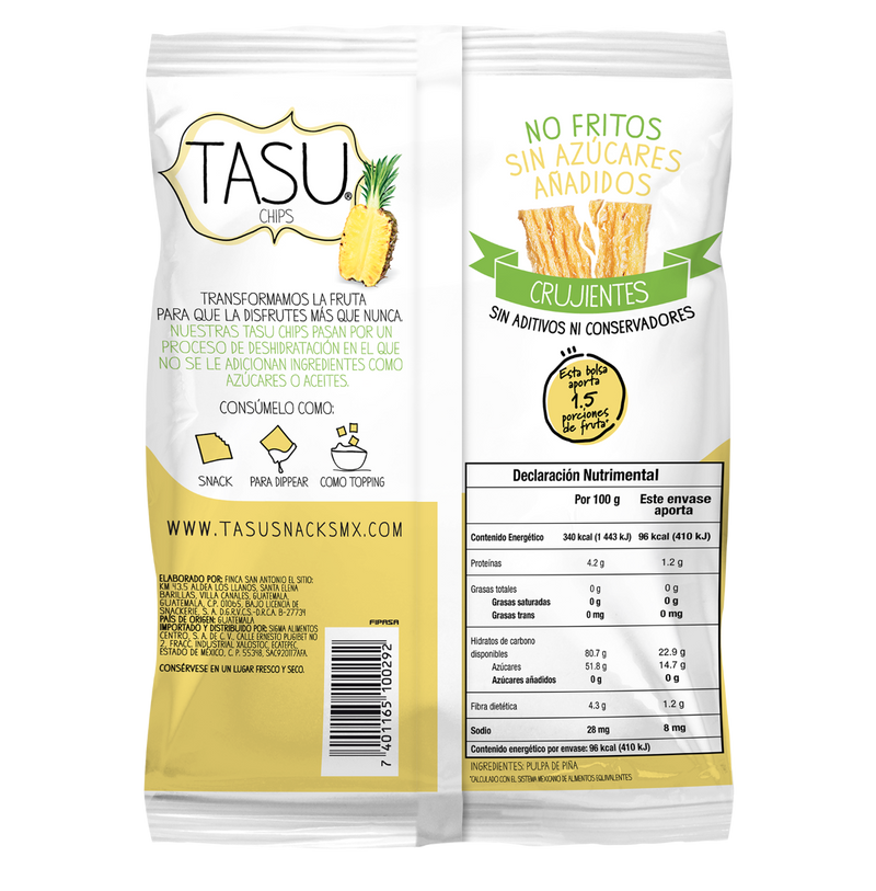 Chips de Piña Deshidratada TASU 28 g