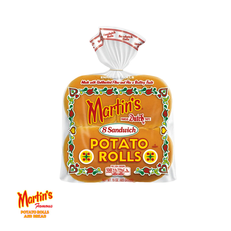 Pan Martins Potato Rolls Chico- Ideal para Hamburguesas de 4oz (8 piezas)