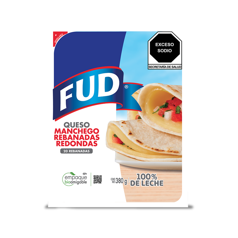 Queso Manchego Rebanada Redonda FUD 380 g